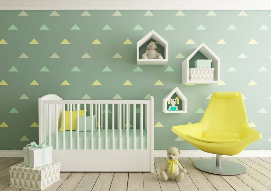 chambre bebe verte